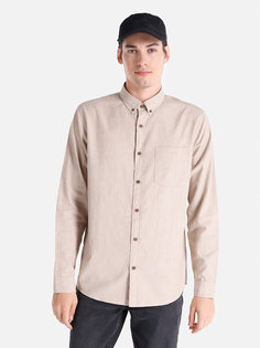 Рубашка мужская Colins CL1065821_Q1.V1 бежевая L