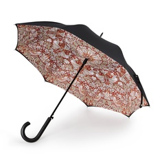 Зонт женский Fulton L856 черный/бежевый/оранжевый