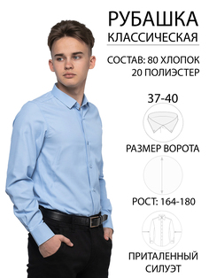 Рубашка мужская Imperator Sputnik 6-П sl голубая 39/170-178