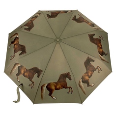 Зонт женский Fulton L354 коричневый/лошадь