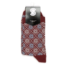 Носки унисекс Super Socks Снежинки Бордовый красные 35-40