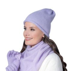 Шапка бини женская Landre БЛАНКА 72 сиреневая one size