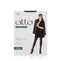 Колготки женские Atto Cotton черные 2