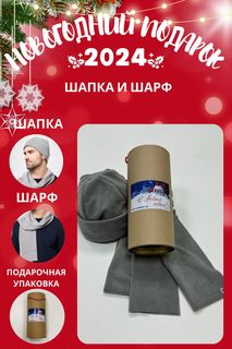 Комплект шапка и шарф мужской MOM №1 TUB-88-5550F серый