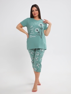Пижама женская Soft home П004 зеленая 56 RU