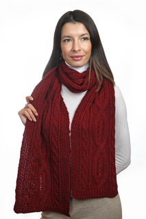 Шарф женский GOLDENIKA Classic_braid бордовый, 180х25 см