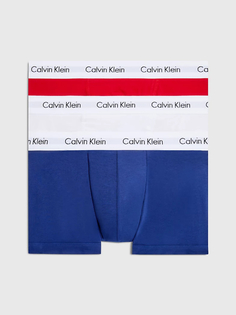 Комплект трусов мужских Calvin Klein 0000U2664G белых, красных, синих XS
