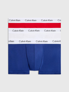 Комплект трусов мужских Calvin Klein 0000U2664G белых, красных, синих XS