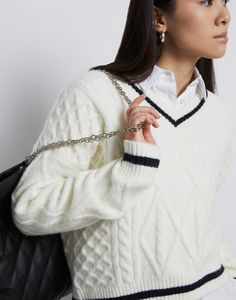 Пуловер женский Gloria Jeans GSW006288 белый S (40-42)