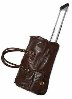 Дорожная сумка унисекс Black Buffalo 383 коричневая/рептилия, 57х27х25 см