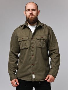 Рубашка мужская Armed Forces AF270 хаки XL