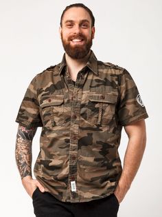Рубашка мужская Armed Forces AF271/ хаки XL