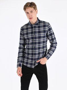 Рубашка мужская Colins CL1065940_Q1.V1 синяя XL