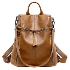 Сумка-рюкзак женская Fern М-001 карамель, 33x30x14 см