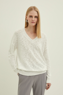 Пуловер женский Finn Flare BAS-10152 белый L