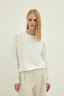Пуловер женский Finn Flare BAS-10150 белый XS
