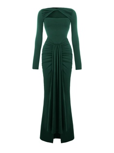 Платье женское MOANS Вечернее зеленое L