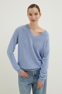 Пуловер женский Finn Flare BAS-10152 голубой M