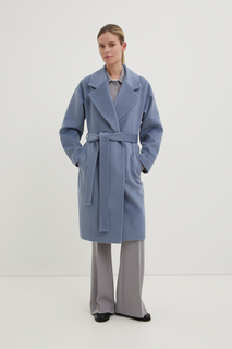 Пальто женское Finn Flare FBE110180 голубое XL