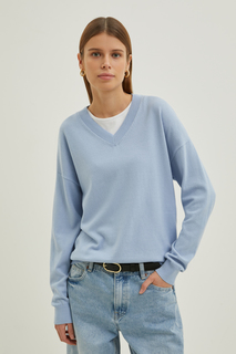 Пуловер женский Finn Flare BAS-10150 голубой M