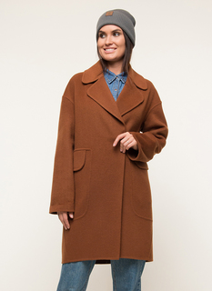 Пальто женское КАЛЯЕВ 40586 коричневое 42 RU