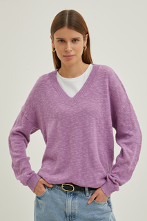 Пуловер женский Finn Flare BAS-10152 фиолетовый S