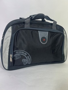 Дорожная сумка унисекс 2031 черная/серая, 57х36х26 см No Brand