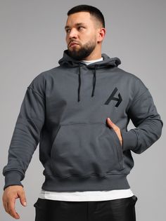 Худи мужское Huracan HOODY-HURACAN001 серое M