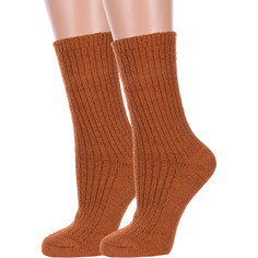 Комплект носков женских Hobby Line 2-Нжмп2280 коричневых 35-40, 2 пары