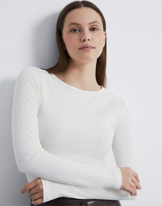 Лонгслив женский Gloria Jeans GKT021479 белый M (44-46)