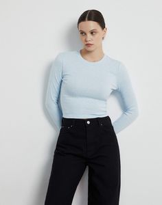 Лонгслив женский Gloria Jeans GKT021867 синий XL (52-54)