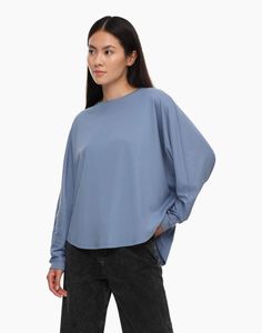 Лонгслив женский Gloria Jeans GKT020664 голубой XXS (36-38)