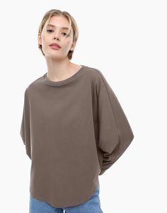 Лонгслив женский Gloria Jeans GKT020664 коричневый L (48-50)