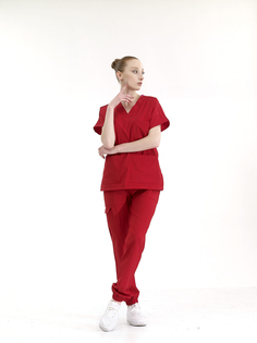 Костюм медицинский женский Cizgimedikal Uniforma JL100 красный XS