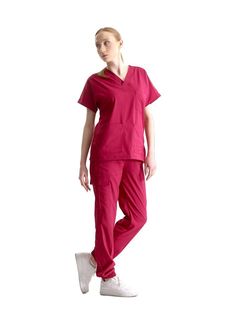 Костюм медицинский женский Cizgimedikal Uniforma JL100 розовый L