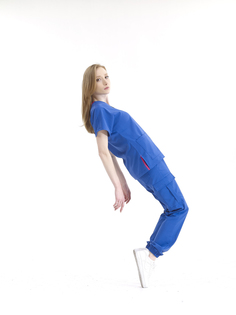 Костюм медицинский женский Cizgimedikal Uniforma JL100 синий L