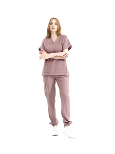 Костюм медицинский женский Cizgimedikal Uniforma JL100 розовый XXS