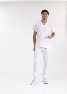 Костюм медицинский мужской Cizgimedikal Uniforma EJL100 белый XL