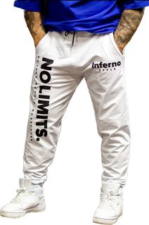 Спортивные брюки мужские INFERNO style Б-001-002-02 белые 4XL