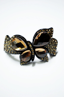 Заколка-автомат женская Fashion Jewelry Butterfly On Leaf коричневый