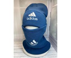 Комплект шапка и снуд мужской Adidas Е:520 синий