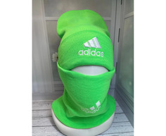 Комплект шапка и снуд мужской Adidas Е:520 салатовый