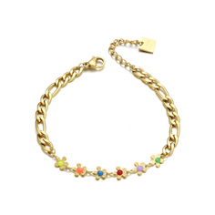 Браслет для женщин, с эмалью и цветами, CB0330082G, жёлтый, мультицвет Connie.Steel
