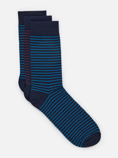 Носки Cotton & Quality мужские, тёмно-синие, в полоску, размер 40-43, 33001Т3, 3 пары