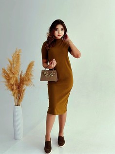 Платье женское NoBrand 398ofdn3 коричневое One size
