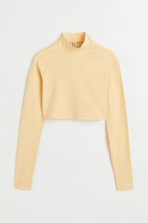 Топ H&M для женщин, с длинным рукавом, жёлтый-004, размер XS, 1023660004