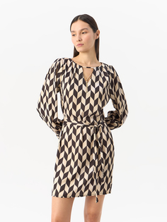 Платье Rinascimento женское чёрное с геометрическим принтом, B473, размер S, CFC0018966002