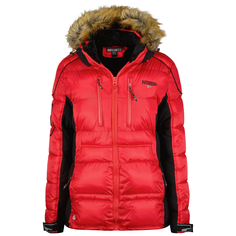 Парка женская Geographical Norway WW1474F-GN, с капюшоном, красный, L