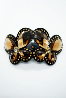 Заколка-автомат женская Fashion Jewelry Two Butterflies коричневый