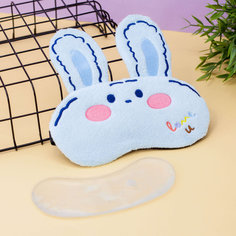 Маска для сна Face rabbit синяя No Brand